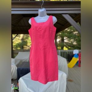 NWOT New York Studio - Lovely pink LINEN blend sleeveless shift mini dress, 8